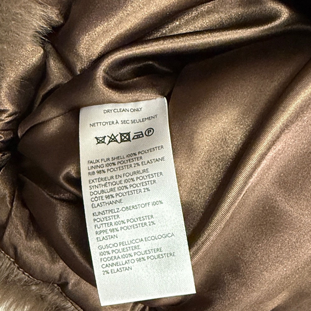 NWT Anthropologie Maeve Cropped Faux-Fur Coat Size M Brown Jacket NEW - Picture 5 of 11